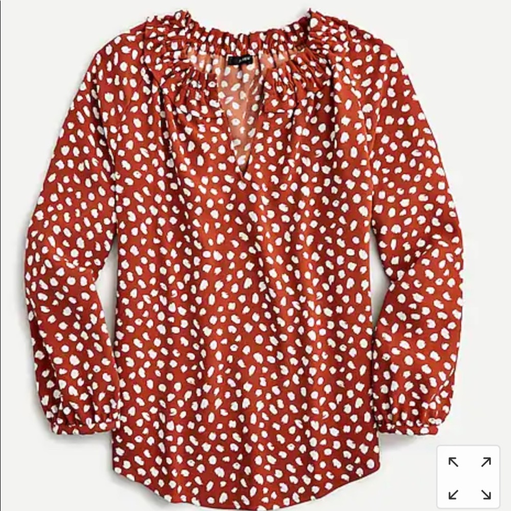 COPY - JCrew drapey ruffleneck top. New with tags.